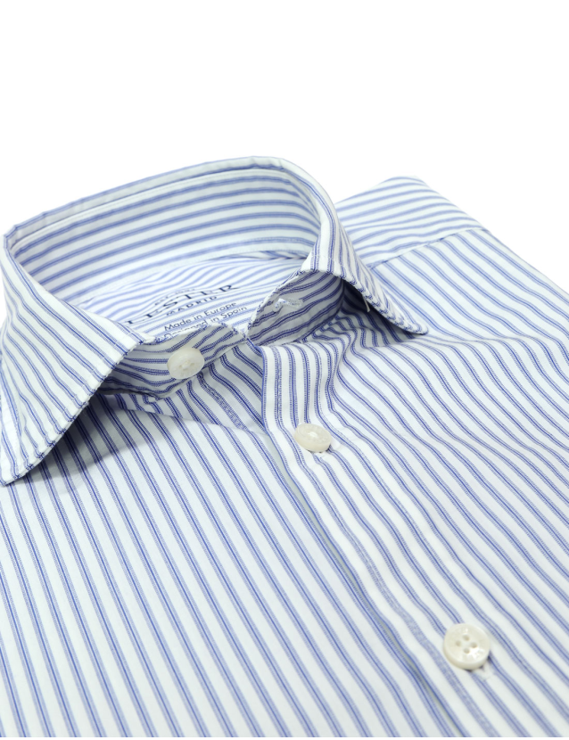 Camisa sport popelin doble raya Azul 2