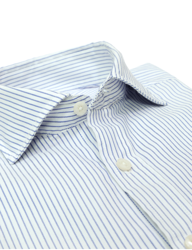 Camisa sport oxford raya separada Azul 2