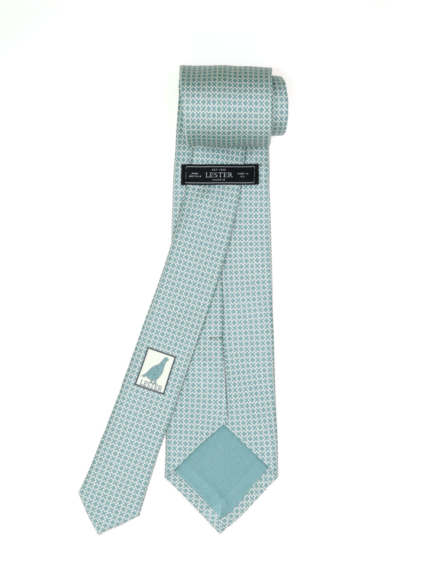 Corbata cadena cruz Verde/blanco 2