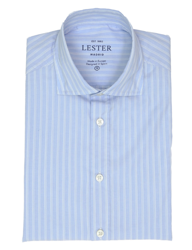 Camisa sport popelin multiraya Azul