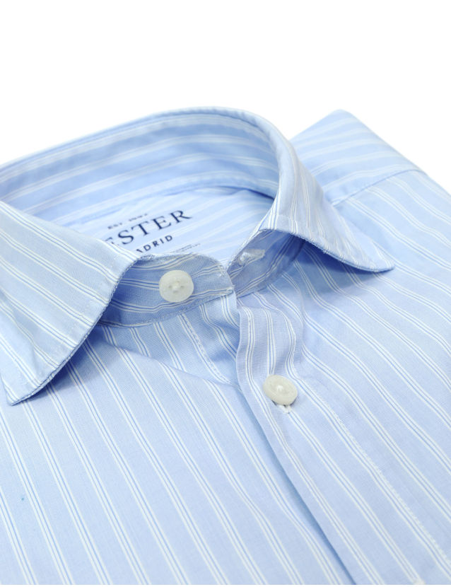 Camisa sport popelin multiraya Azul 2