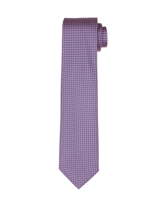 Corbata cadena cruz Azul/rosa
