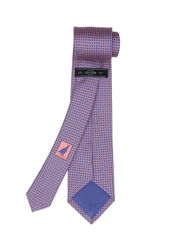 Corbata cadena cruz Azul/rosa 2