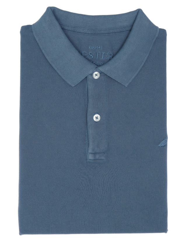 Polo manga corta lavado perdiz Azul