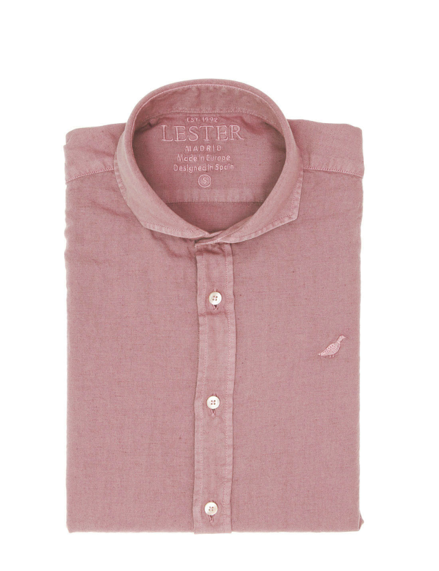 Camisa lino algodón lavada Rosa