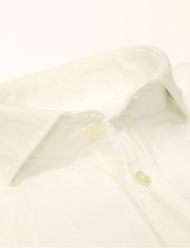 Camisa lino algodón lavada Blanco 2