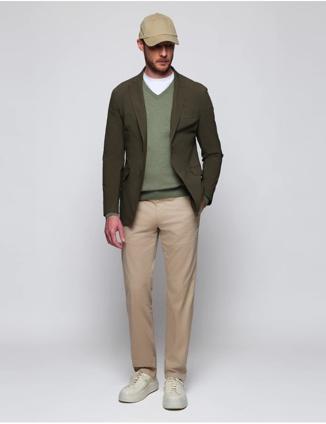 Pantalón satén c/p Beige