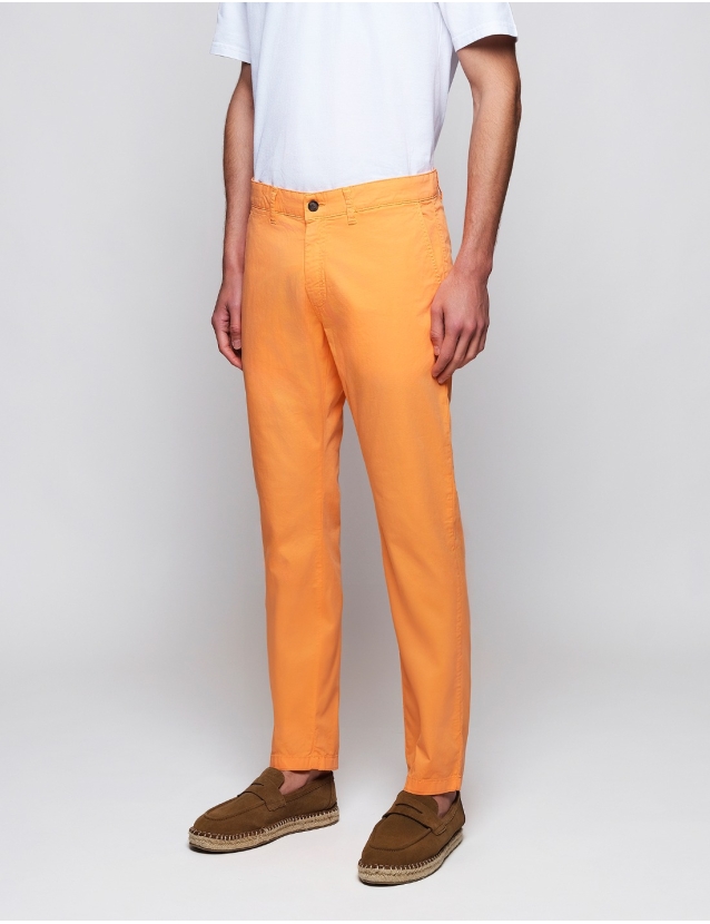 Pantalón chino popelin Naranja 2