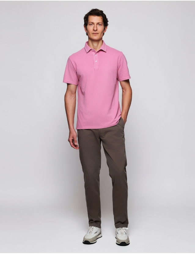 Polo pique lavado Rosa