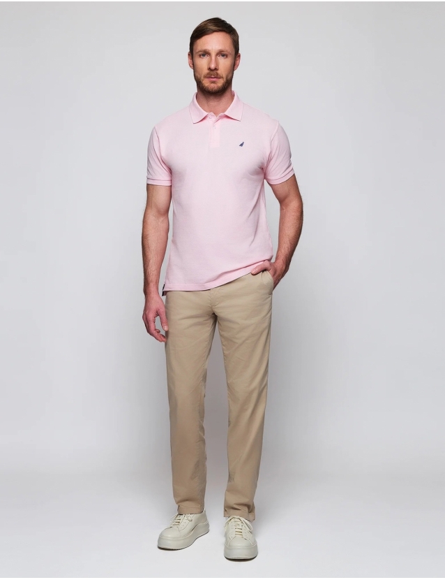 Polo pique manga corta Rosa