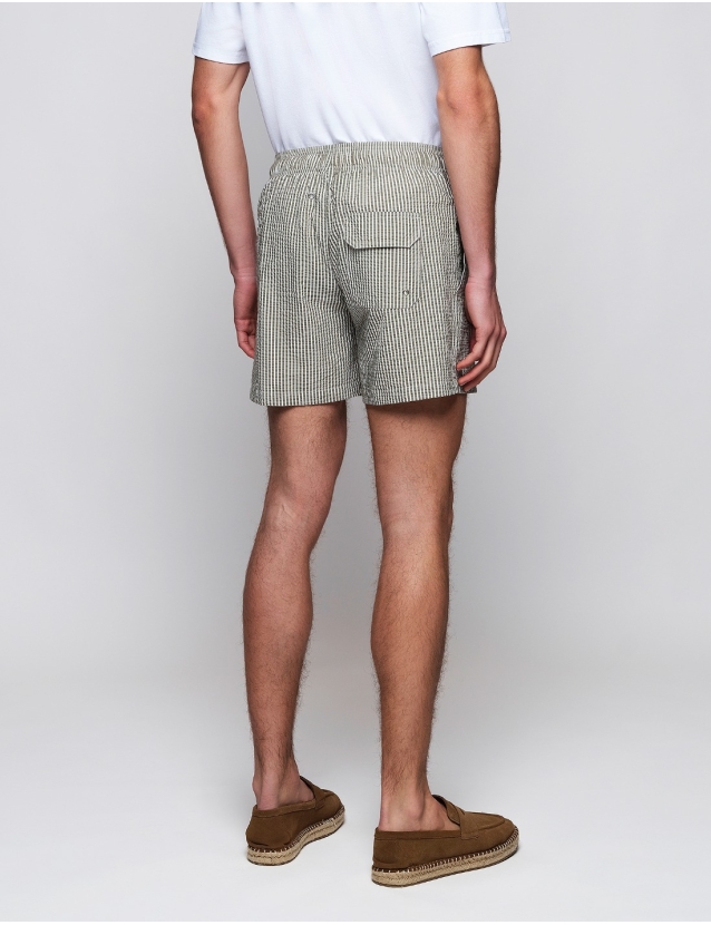 Traje de baño seersucker Kaki 2