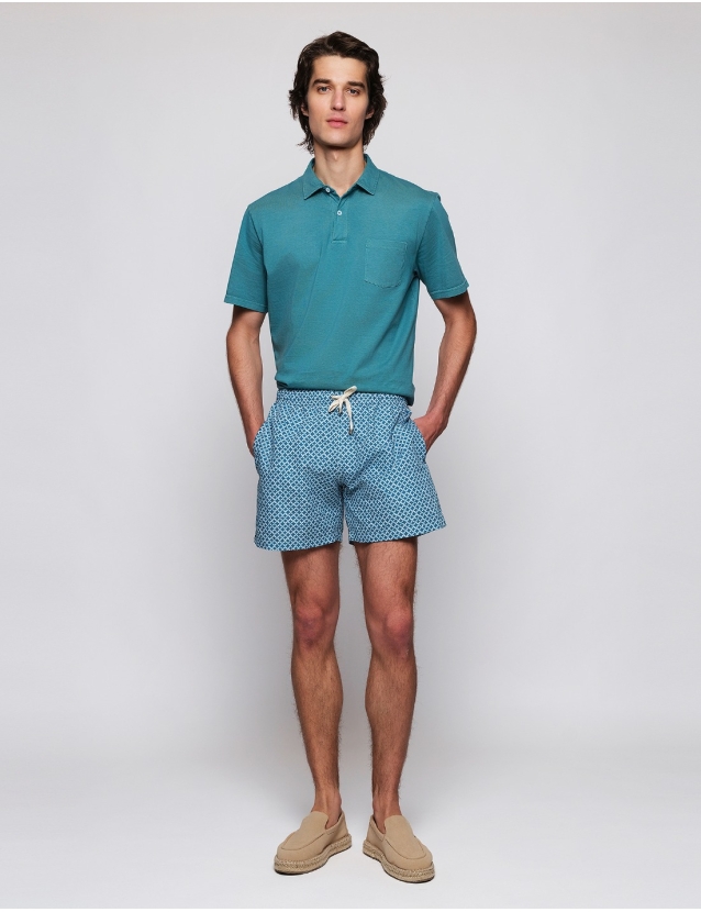 Traje de baño geometrico Verde