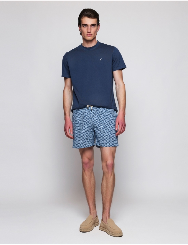 Traje de baño geometrico Azul