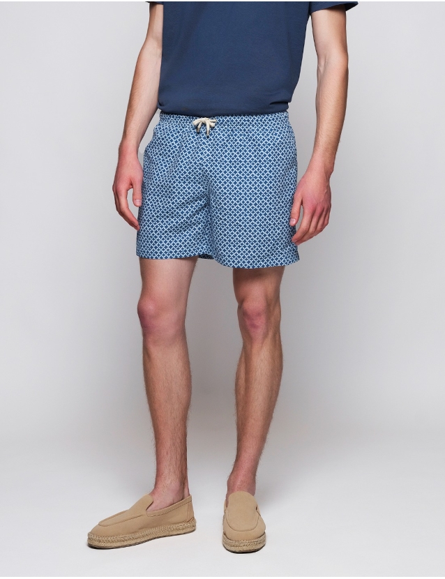 Traje de baño geometrico Azul 2