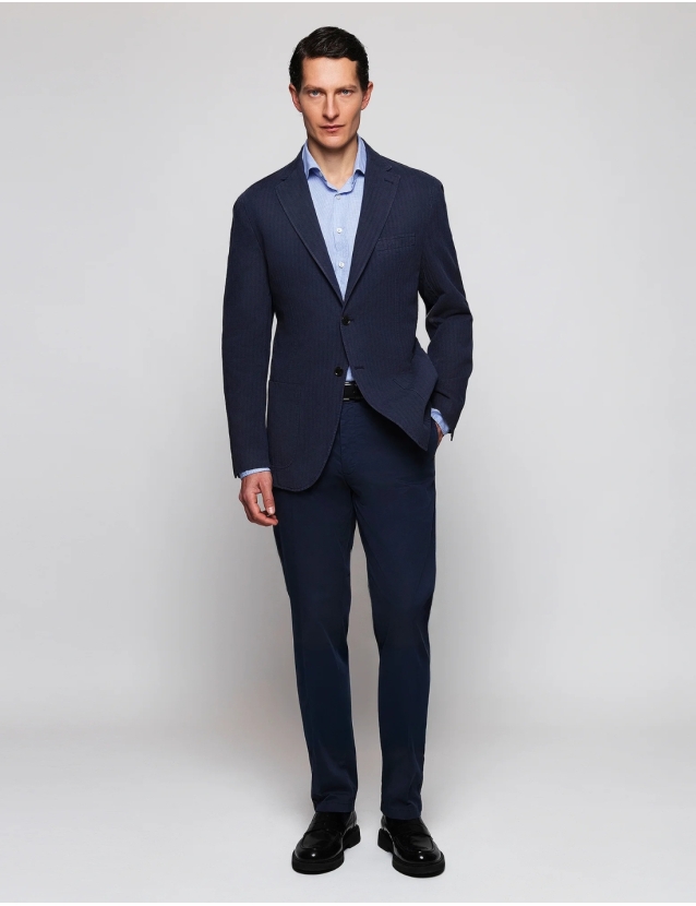 Pantalón satén s/p Azul marino
