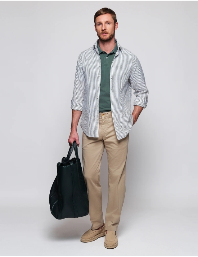 Camisa sport lino algodón...