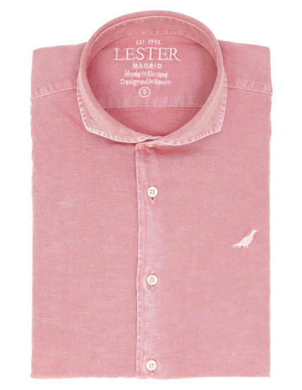 Camisa lino algodón lavada Rosa