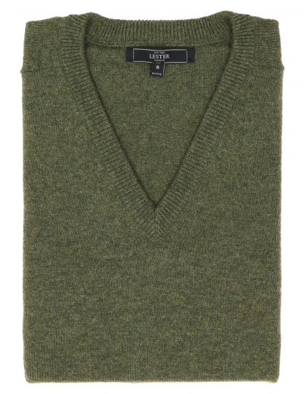 Jersey lana pico Verde claro