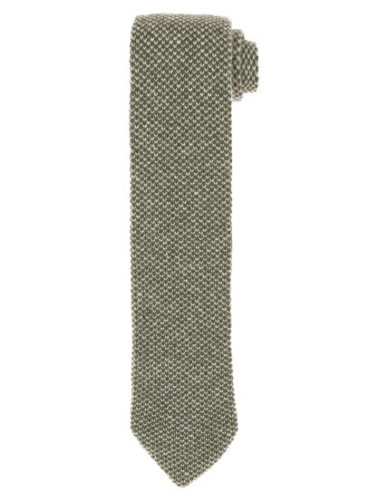 Corbata maglia cashmere Verde/gris
