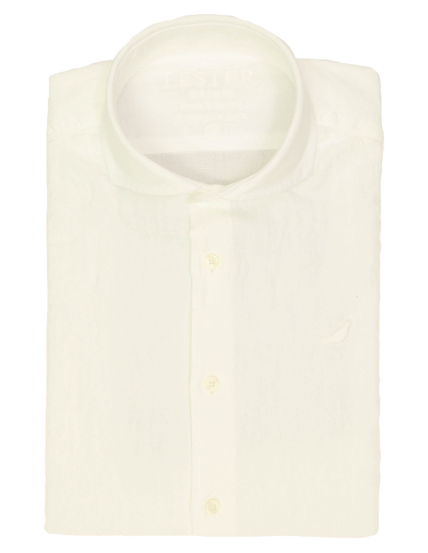Camisa lino algodón lavada Blanco