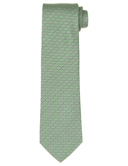 Corbata cadena horizontal Verde/blanco