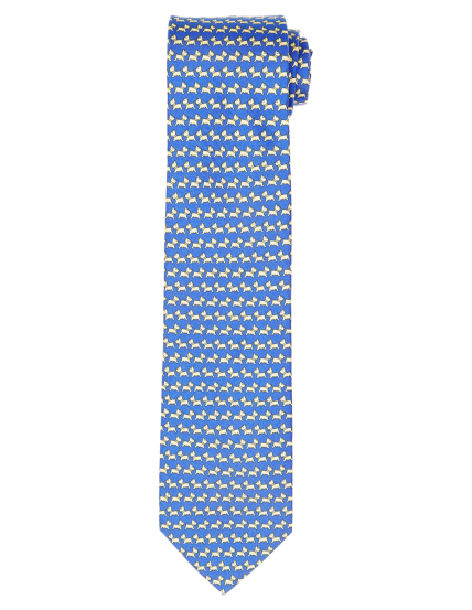 Corbata perritos Azul/amarilla