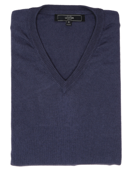 Jersey pico algodón cashmere Azul medio