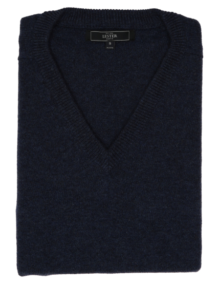 Jersey lana pico Azul oscuro