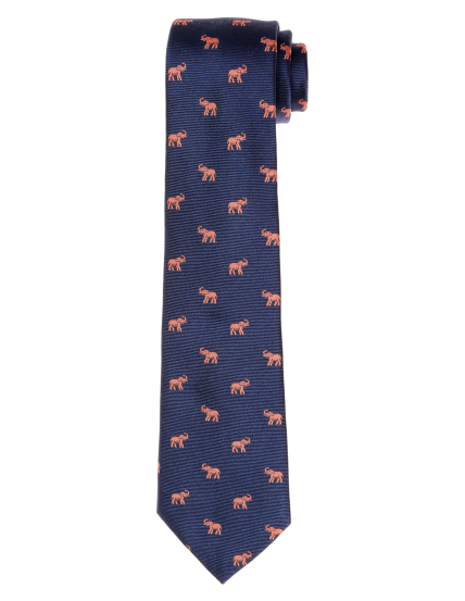 Corbata elefantes Azul/rosa