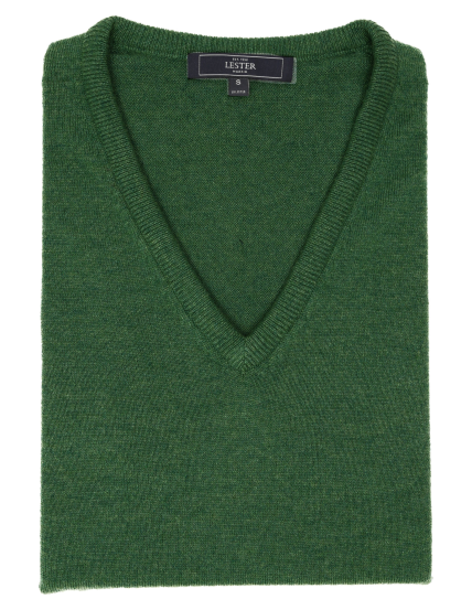 Jersey cashmere pico Verde oscuro