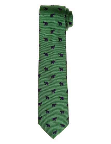 Corbata elefantes Verde/azul