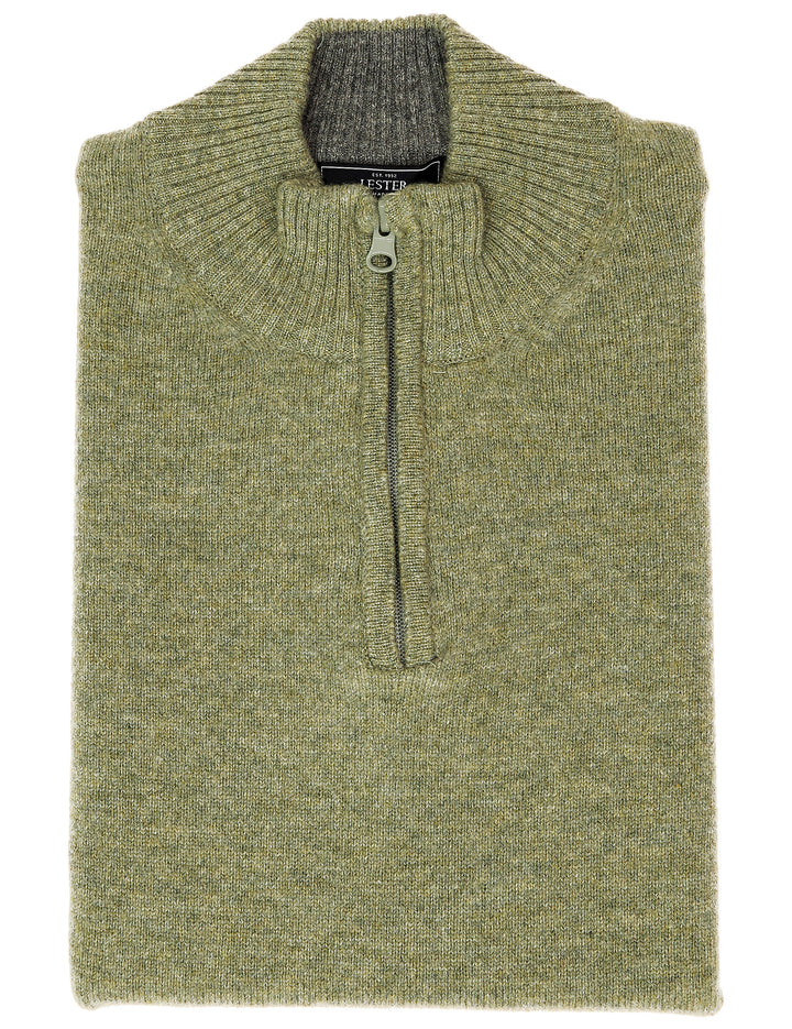 Jersey cremallera lana Verde