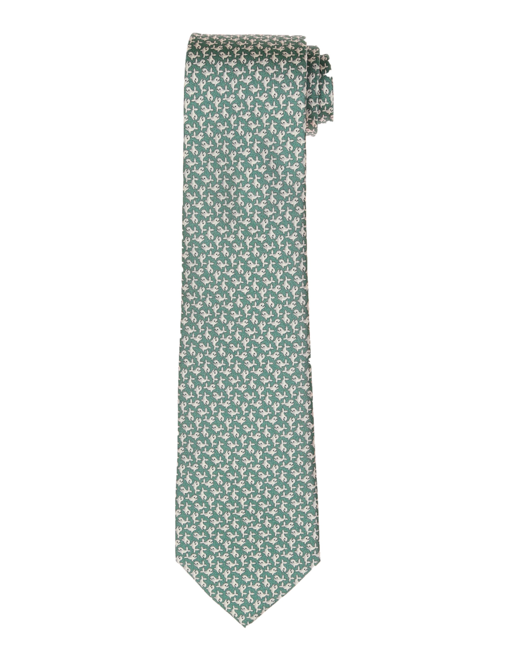 Corbata ballenas Verde/gris