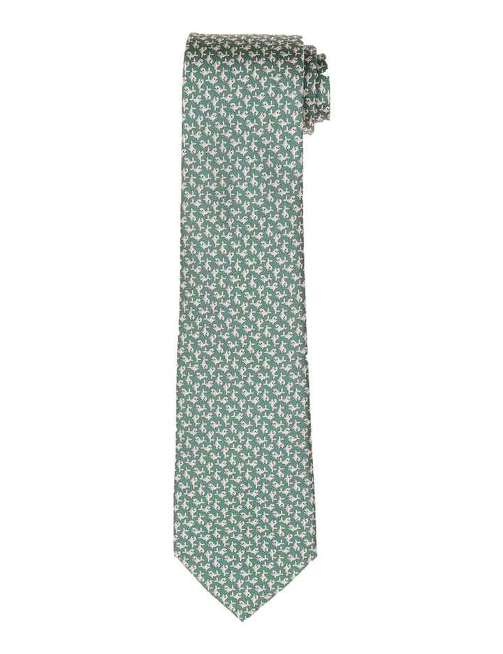Corbata ballenas Verde/gris