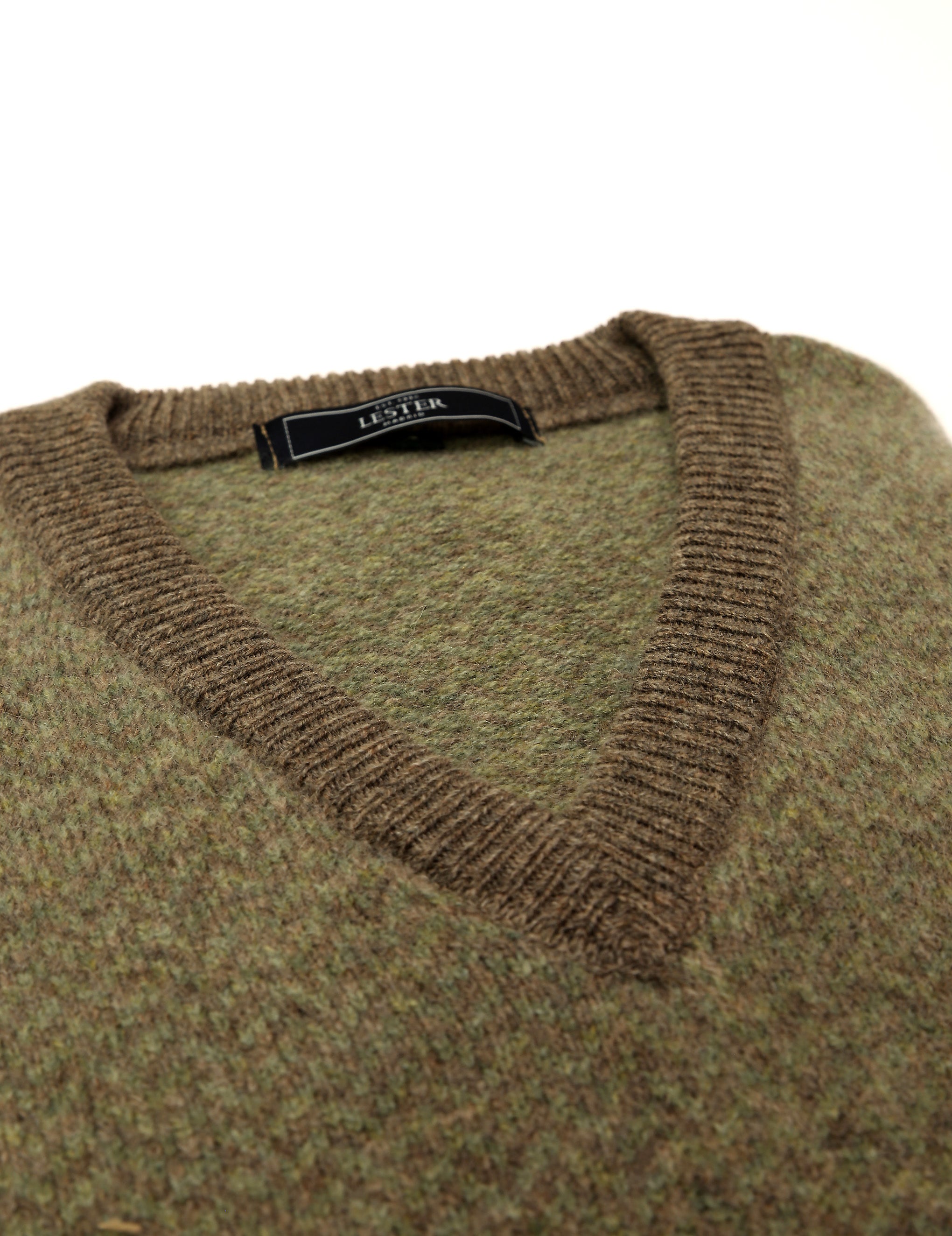 Jersey espiga lana Verde/beige