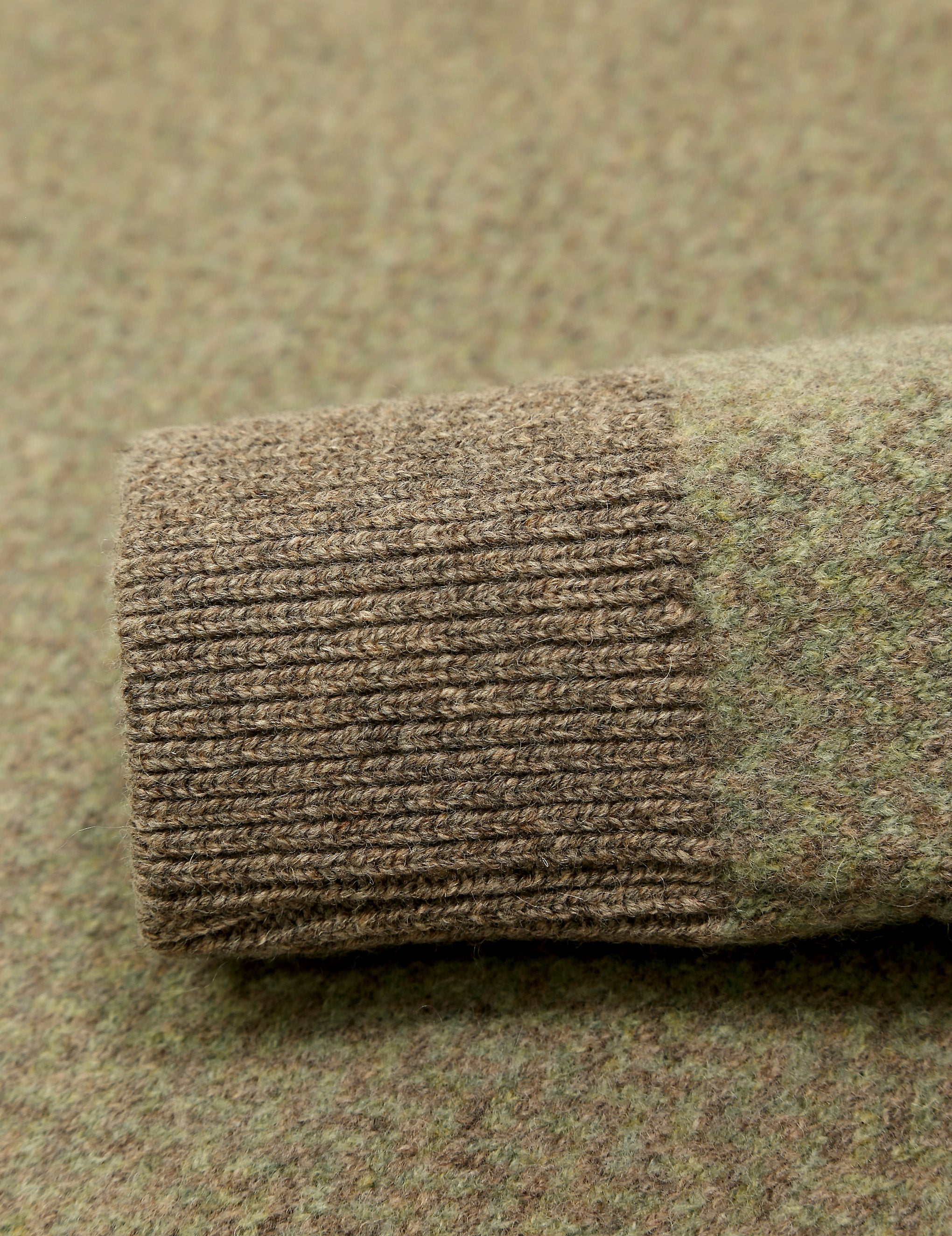 Jersey espiga lana Verde/beige