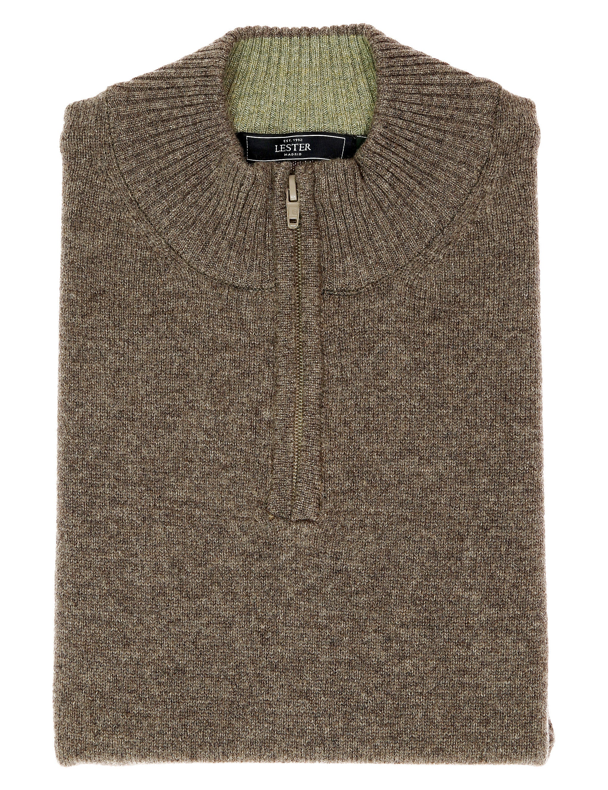 Jersey cremallera lana Beige