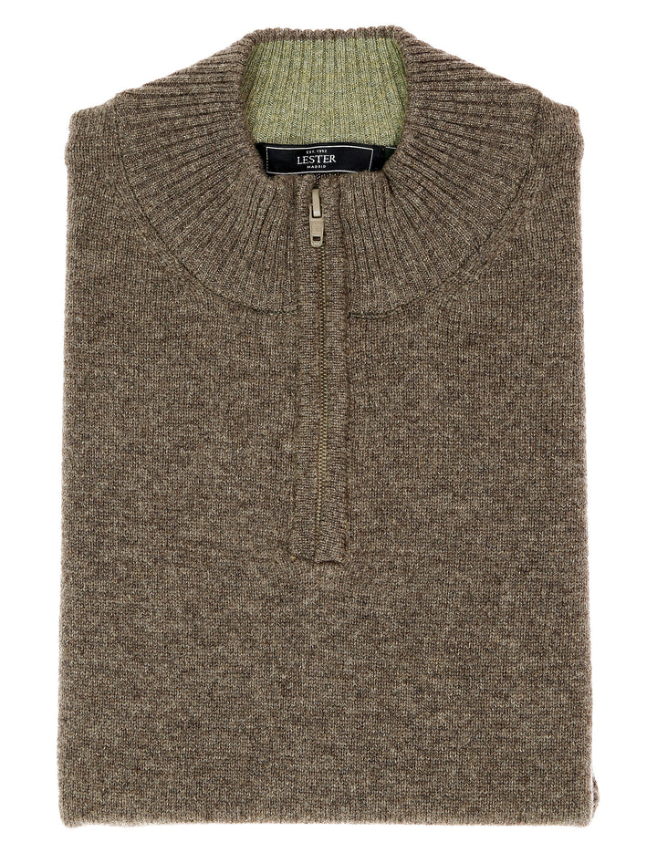 Jersey cremallera lana Beige