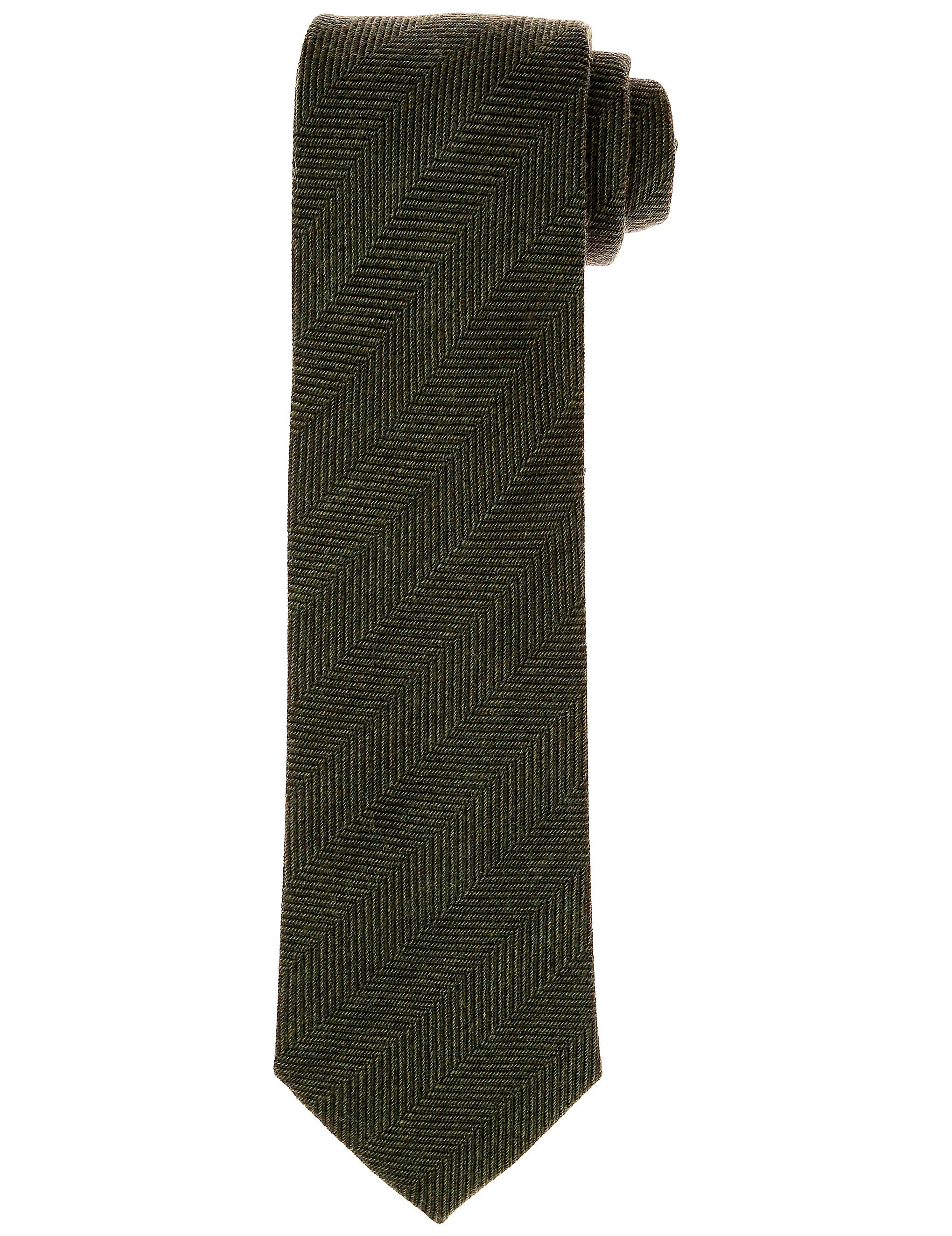 Corbata lana chevronne Verde