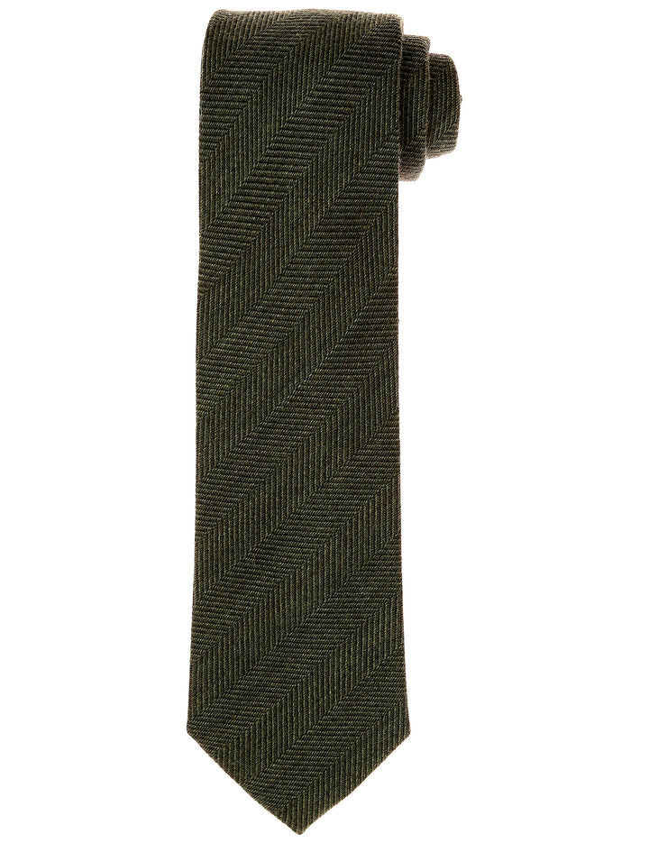 Corbata lana chevronne Verde