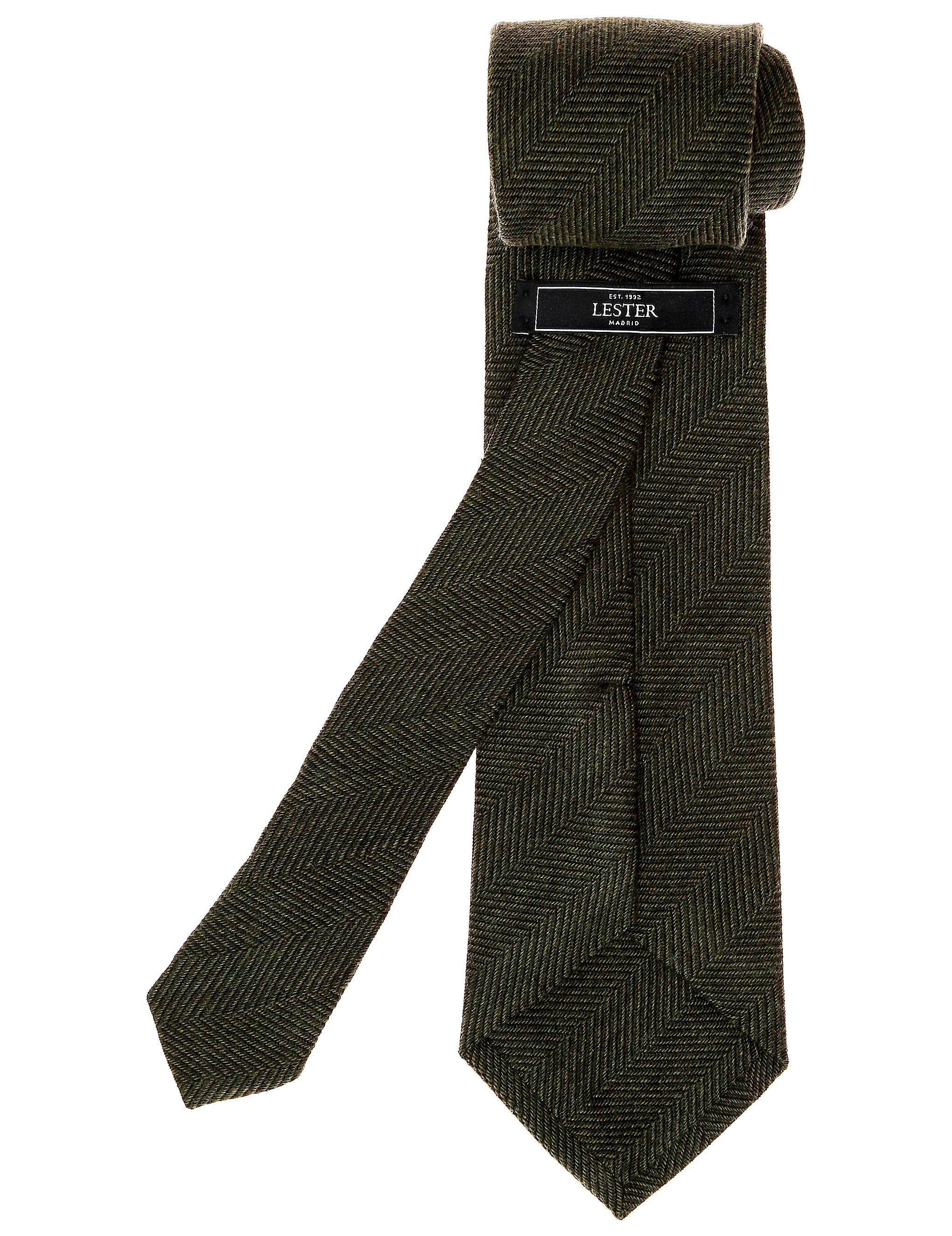 Corbata lana chevronne Verde