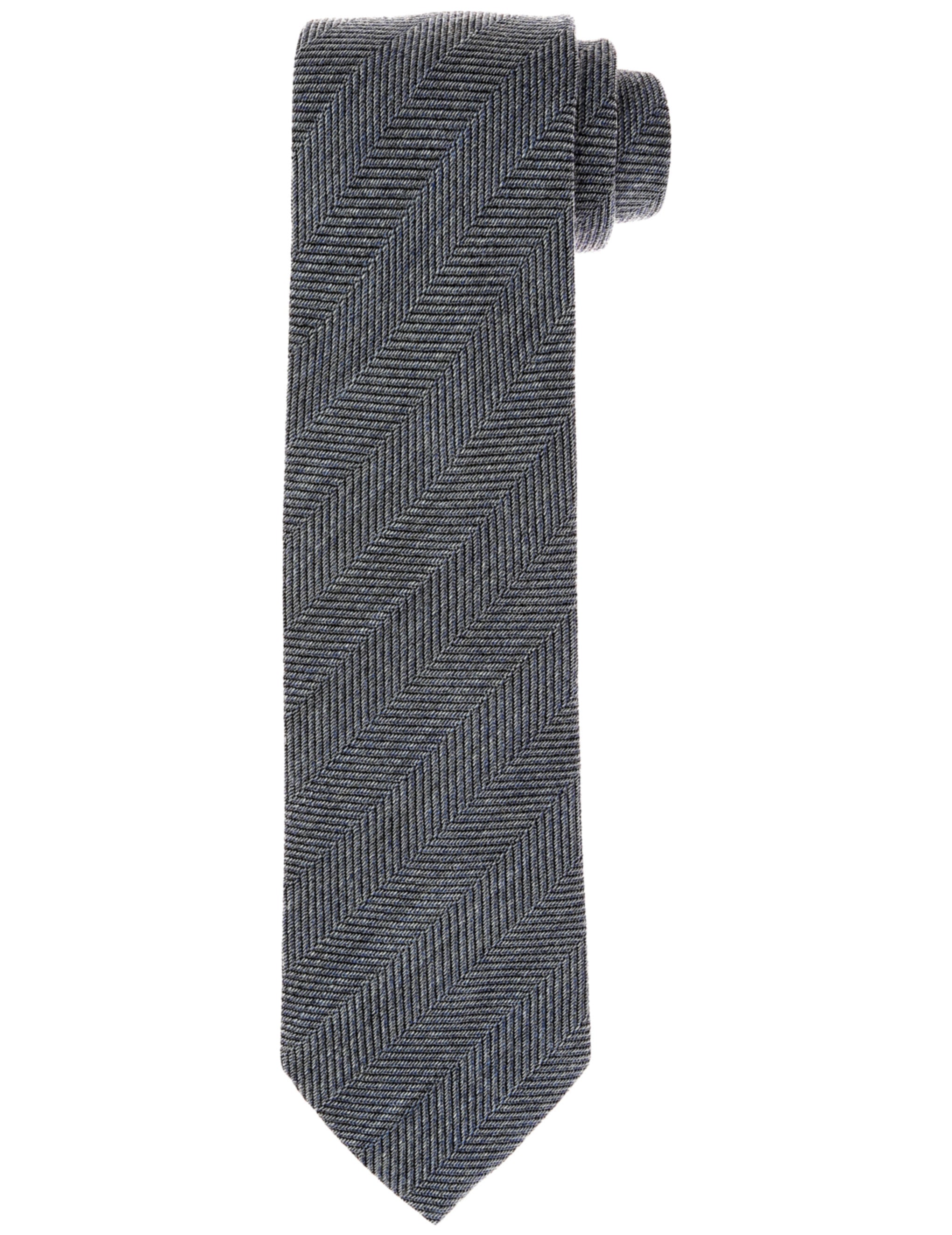 Corbata lana chevronne Azul medio
