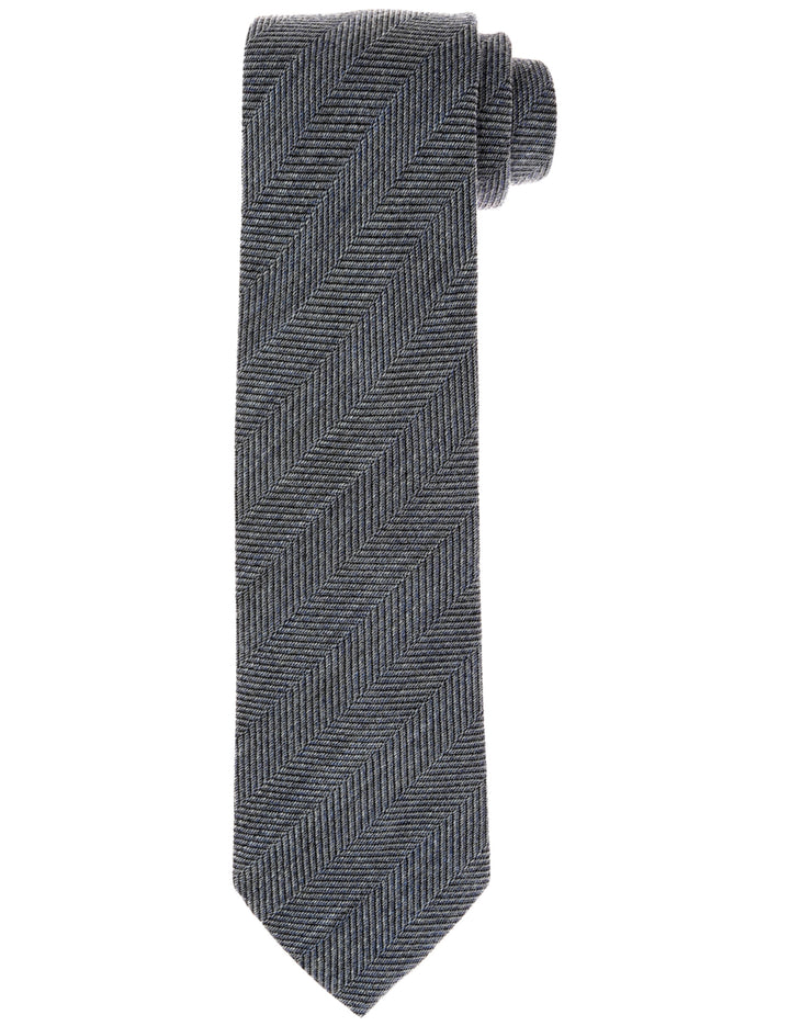 Corbata lana chevronne Azul medio