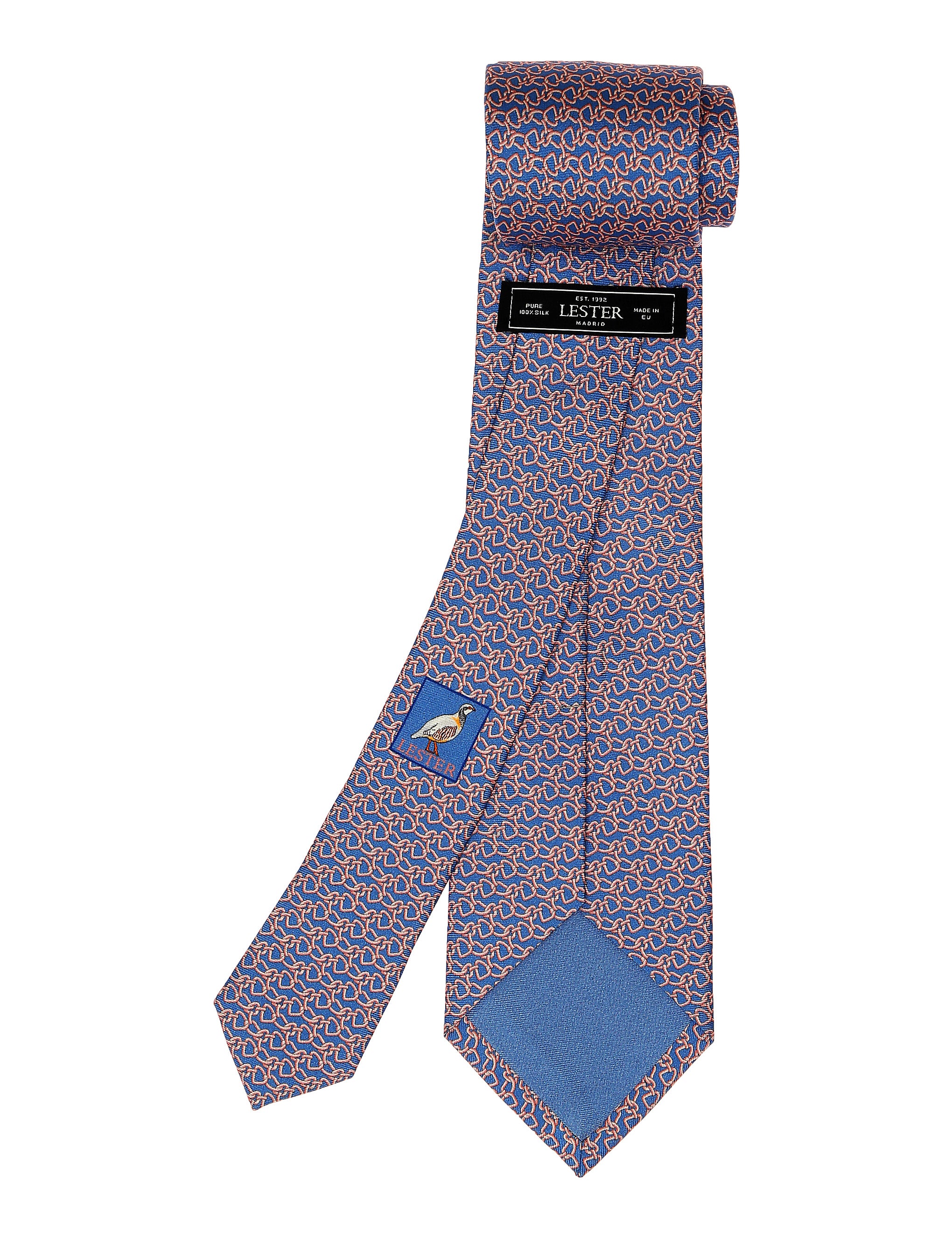 Corbata cadena horizontal Azul/rosa