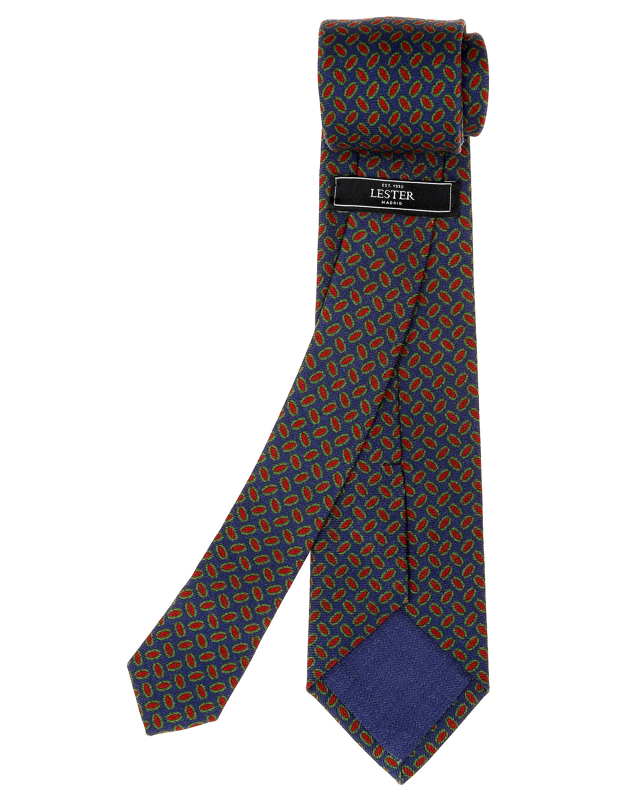 Corbata lana parentesis Azul/rojo
