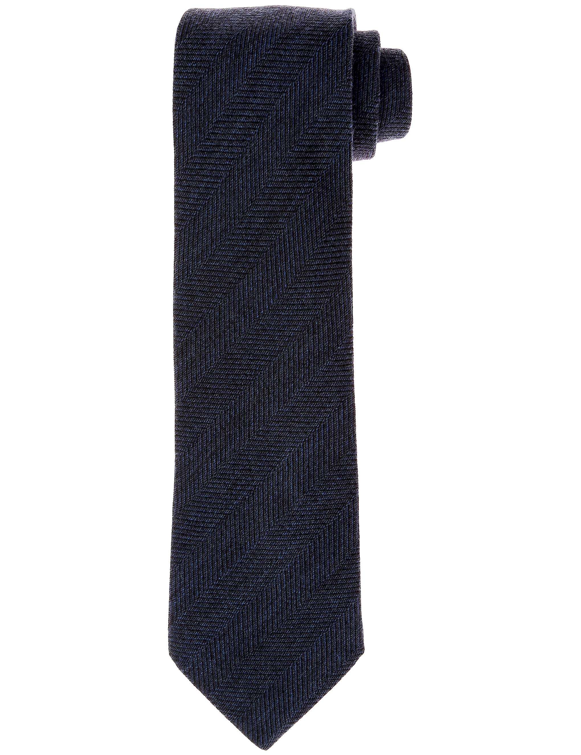 Corbata lana chevronne Azul oscuro