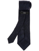 Corbata lana chevronne Azul oscuro