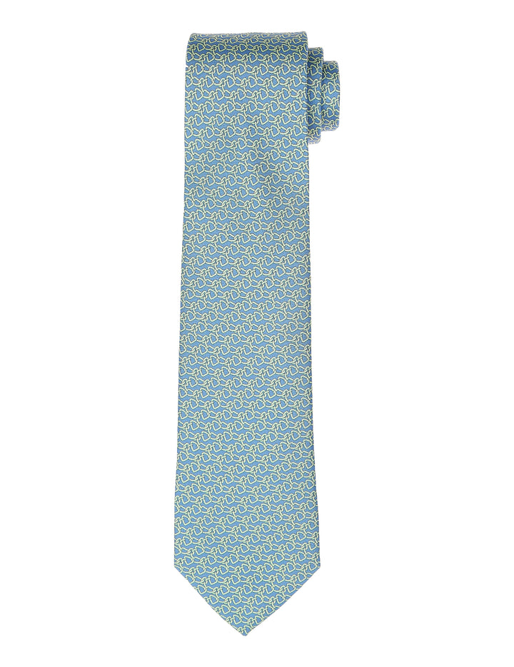 Corbata cadena horizontal Azul/verde