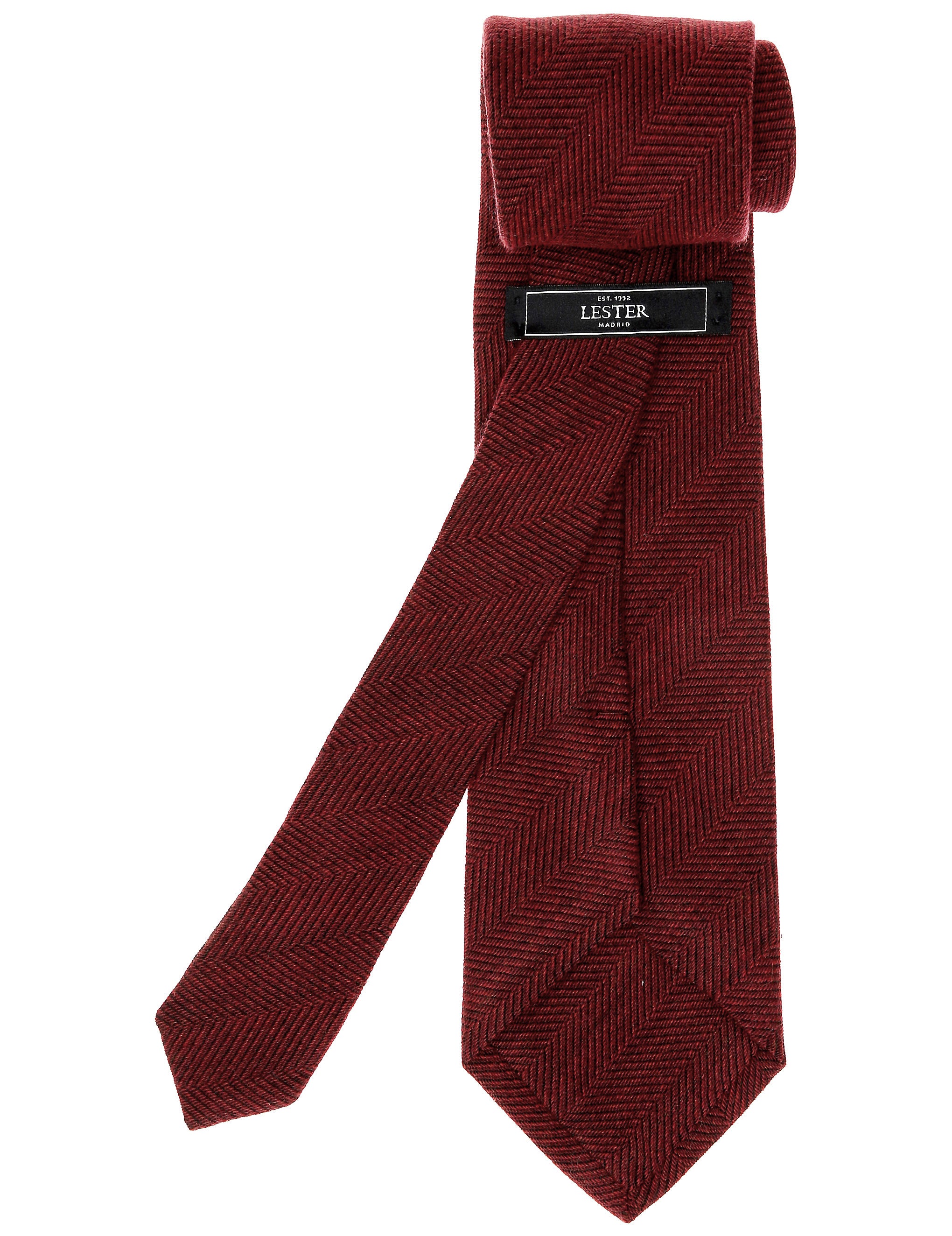 Corbata lana chevronne Burdeos
