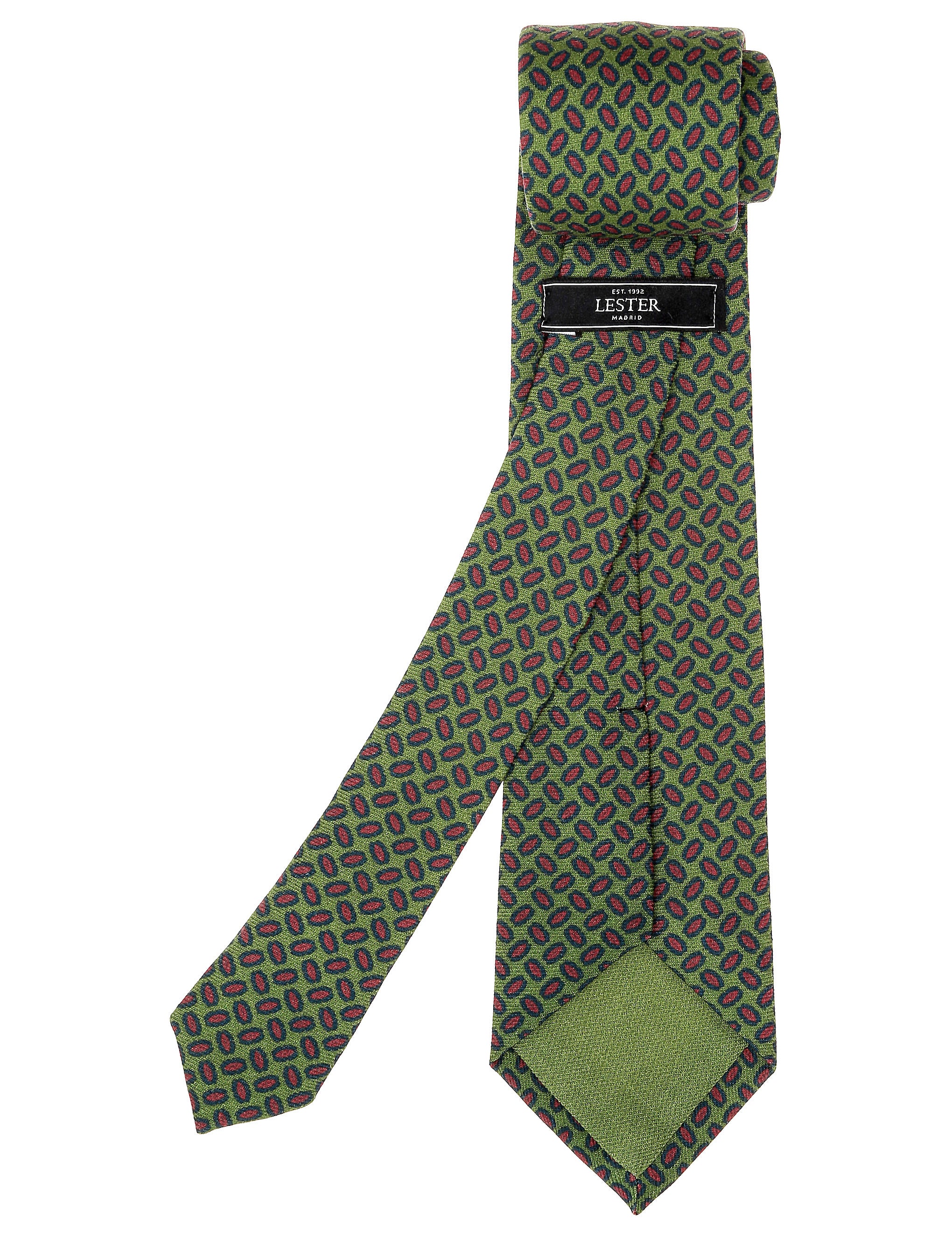 Corbata lana parentesis Verde/rojo